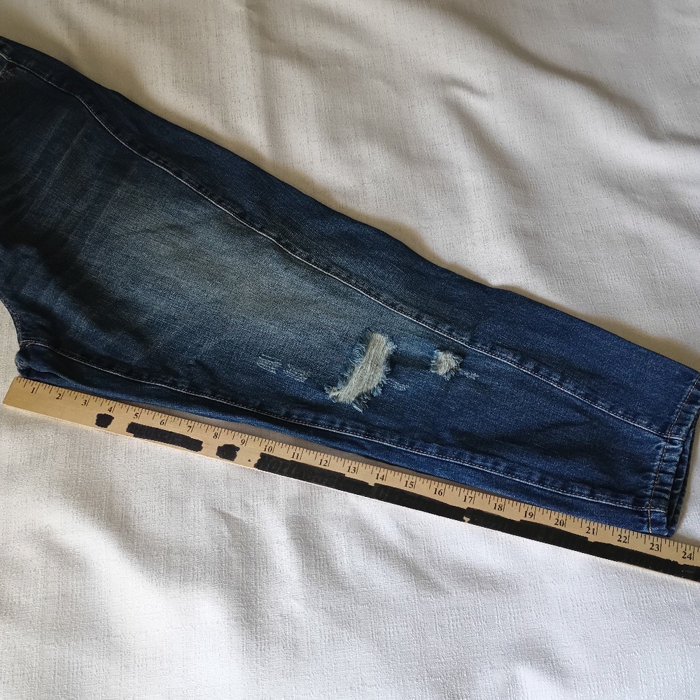 Nature High Rise size 9/28 medium blue jeans distress Capri denim 100% cotton - Picture 13 of 13